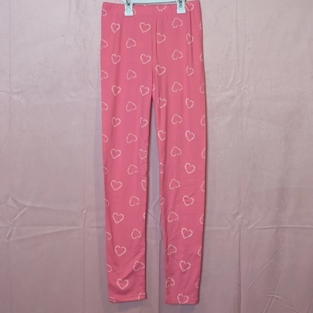 Gap Pink Heart Print Leggings size XXL 14-16